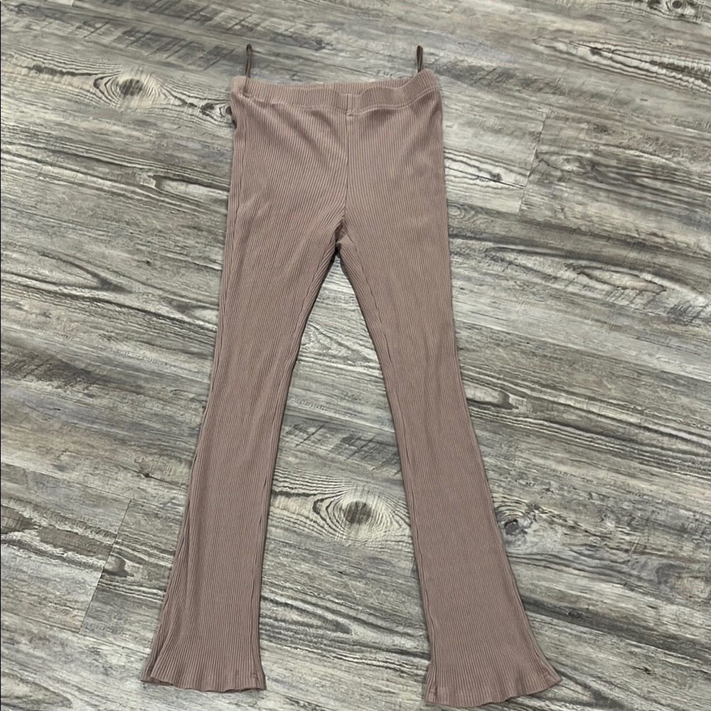 Cotton Candy LA Ribbed Pants in Brown